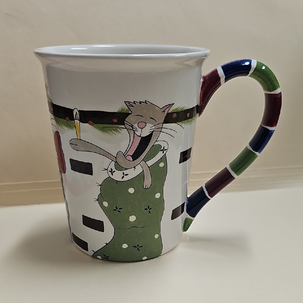 Make The Season Bright Novelty Cat Ceramic Mug 16 Oz.